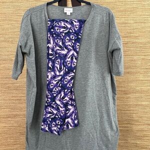 🖤 LuLaRoe Outfit – Grey Irma Top with Wolf Print Leggings 🖤